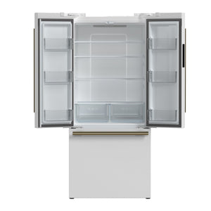 FORNO Counter-Depth Espresso Gallipoli 17.5-cu ft 3 -Door French Door Refrigerator with Ice Maker with Ice Dispenser ( White ) ENERGY STAR Certified