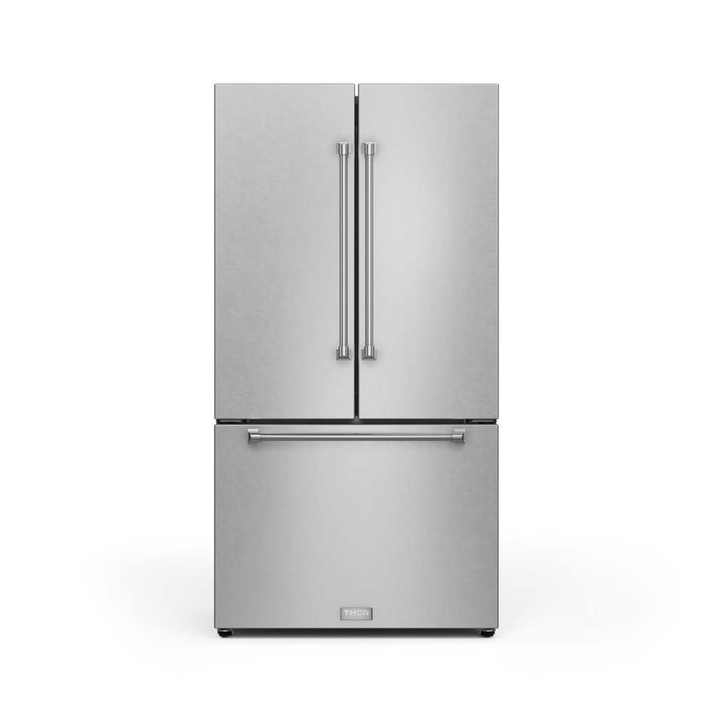 Thor Kitchen Counter-Depth Gordon Ramsay Series 20.3-cu ft 3 -Door French Door Refrigerator with Ice Maker with Ice Dispenser ( Stainless steel ) ENERGY STAR Certified