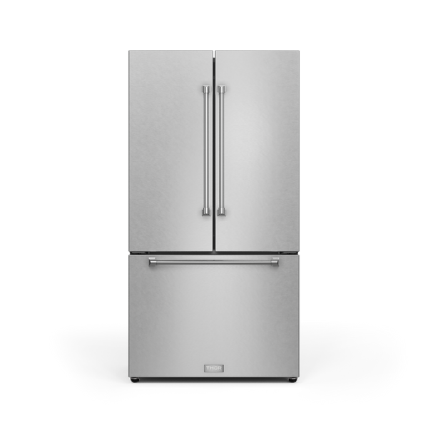 Thor Kitchen Counter-Depth Gordon Ramsay Series 20.3-cu ft 3 -Door French Door Refrigerator with Ice Maker with Ice Dispenser ( Stainless steel ) ENERGY STAR Certified