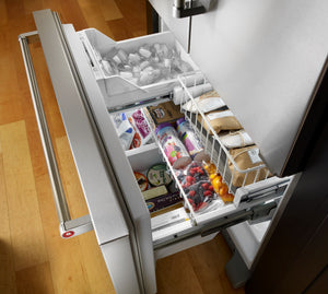 KitchenAid Counter-Depth 21.9000-cu ft 3 -Door French Door Refrigerator with Ice Maker with Water Dispenser ( Stainless steel )