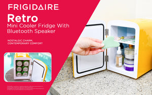 Frigidaire Built-in Bluetooth Speaker 0.3-cu ft Mini Fridge ( Yellow ) Garage Ready