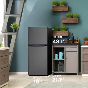 Danby 4.7-cu ft Mini Fridge with Freezer ( Black Stainless ) ENERGY STAR