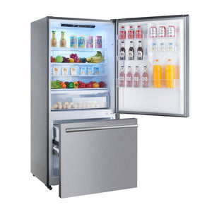FORNO Milano Espresso 17.2-cu ft Counter-Depth Bottom-Freezer Refrigerator Stainless Steel ) ENERGY STAR Certified
