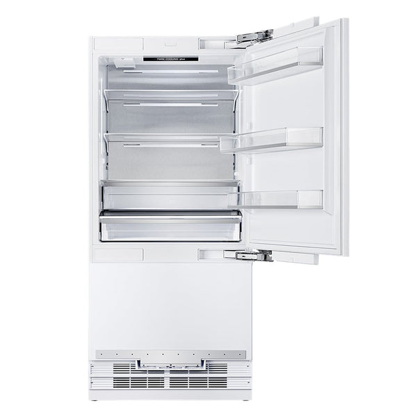 Kucht 19.8-cu ft Counter-Depth Built-In Bottom-Freezer Refrigerator with Ice Maker ( White ) ENERGY STAR Certified