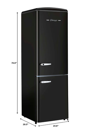 UNIQUE Classic Retro 11.7-cu ft Counter-Depth Bottom-Freezer Refrigerator Midnight Black ) ENERGY STAR Certified