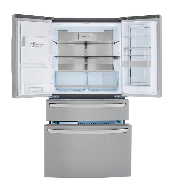 LG Counter-Depth Craft Ice 22.5-cu ft 4.0 -Door Smart Compatible French Door Refrigerator with Dual Ice Maker with Water and Ice Dispenser and Door within Door ( PrintProof Stainless Steel ) ENERGY STAR Certified