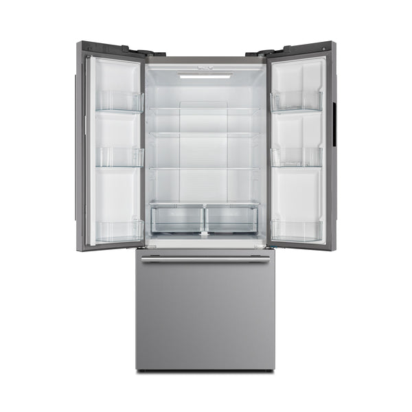 FORNO Standard-Depth 17.5-cu ft 3 -Door French Door Refrigerator with Ice Maker with Ice Dispenser ( Stainless Steel )
