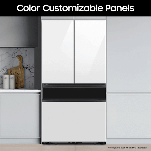 Samsung Bespoke Standard-Depth Beverage Center 28.8-cu ft 4 -Door Smart Compatible French Door Refrigerator with Dual Ice Maker with Water Dispenser and Door within Door ( Panels Sold Separately ) ENERGY STAR Certified