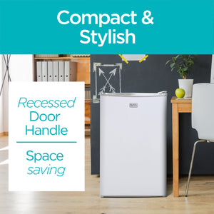 BLACK+DECKER 4.3-cu ft Mini Fridge with Freezer ( White ) Garage Ready ENERGY STAR