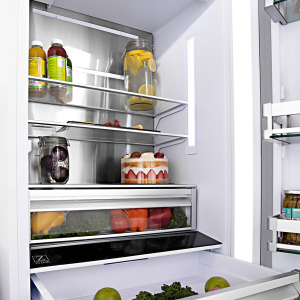 ZLINE KITCHEN & BATH Counter-Depth 19.6-cu ft 3 -Door Built-In French Door Refrigerator with Ice Maker with Water and Ice Dispenser ( Panel-Ready ) ENERGY STAR Certified