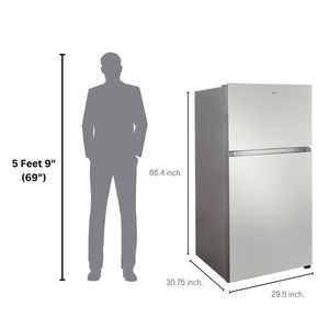 ConServ Reversible Door with Built-in Ice Maker 18-cu ft Top-Freezer Refrigerator with Ice Maker ( Stainless ) ENERGY STAR Certified