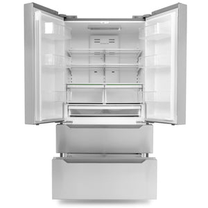 Cosmo Counter-Depth 22.5-cu ft 4 -Door French Door Refrigerator with Ice Maker ( Stainless steel ) ENERGY STAR Certified