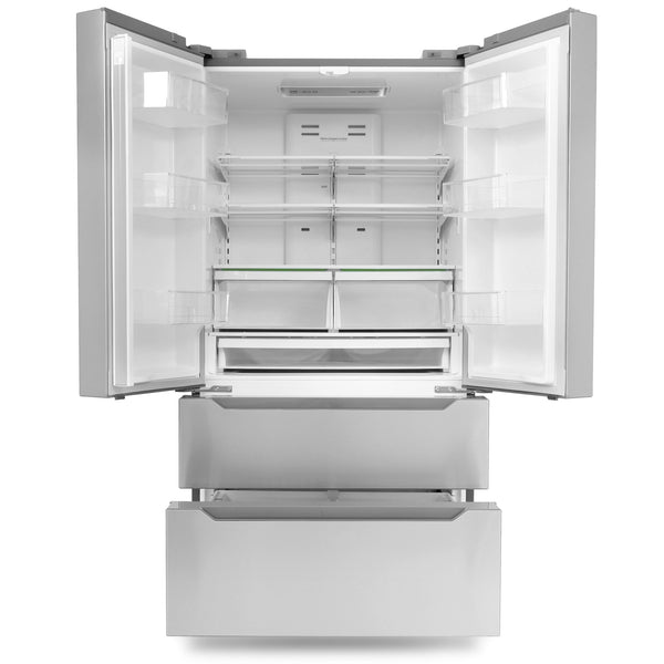 Cosmo Counter-Depth 22.5-cu ft 4 -Door French Door Refrigerator with Ice Maker ( Stainless steel ) ENERGY STAR Certified