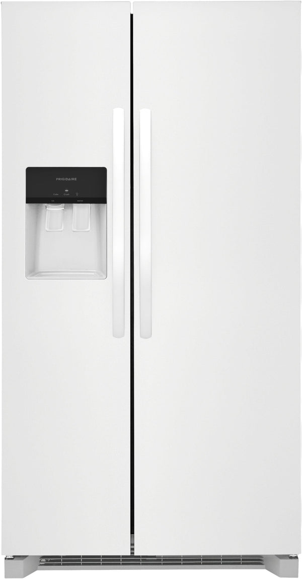 Frigidaire 25.6-cu ft Side-by-Side Refrigerator with Ice Maker ,Water and Ice Dispenser ( White ) ENERGY STAR Certified