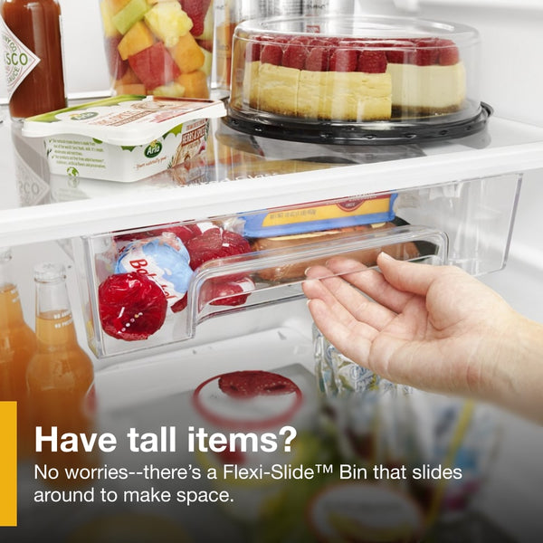 Whirlpool Flexible Storage Bin 17.6-cu ft Top-Freezer Refrigerator ( Black )