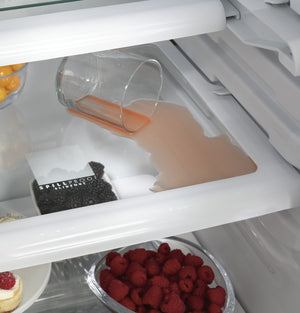 Cafe 29.5-cu ft Counter-Depth Side-by-Side Refrigerator Built-In Smart Compatible with Ice Maker ( Stainless Steel )