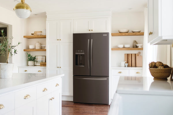 Frigidaire Gallery Standard-Depth 27.8-cu ft 3 -Door French Door Refrigerator with Dual Ice Maker with Water and Ice Dispenser ( Fingerprint Resistant Black Stainless Steel ) ENERGY STAR Certified