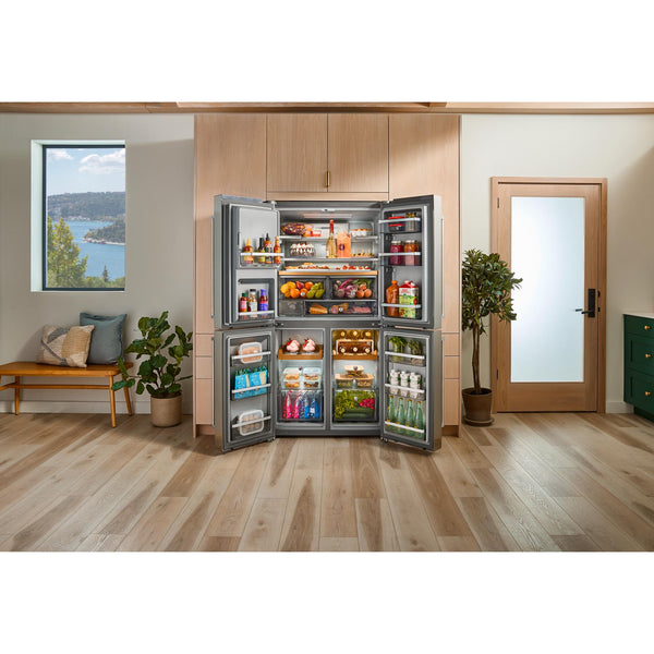 KitchenAid Counter-Depth 19.4-cu ft 4 -Door French Door Refrigerator with Ice Maker with Water and Ice Dispenser ( Fingerprint Resistant Stainless Steel ) ENERGY STAR Certified