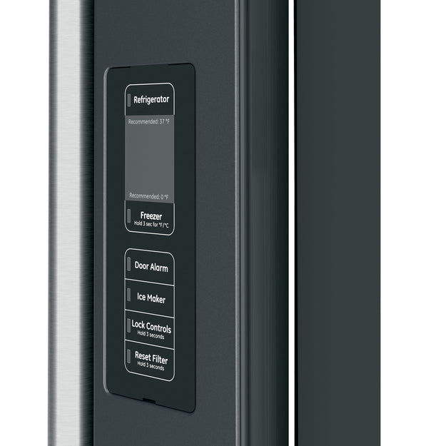Cafe Counter-Depth 23.1-cu ft 3 -Door Smart Compatible French Door Refrigerator with Ice Maker with Water Dispenser ( Matte Black ) ENERGY STAR Certified