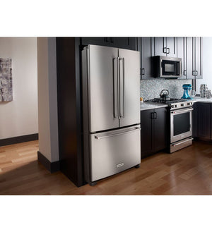 KitchenAid Standard-Depth 25.2-cu ft 3 -Door French Door Refrigerator with Ice Maker with Water Dispenser ( Stainless steel ) ENERGY STAR Certified