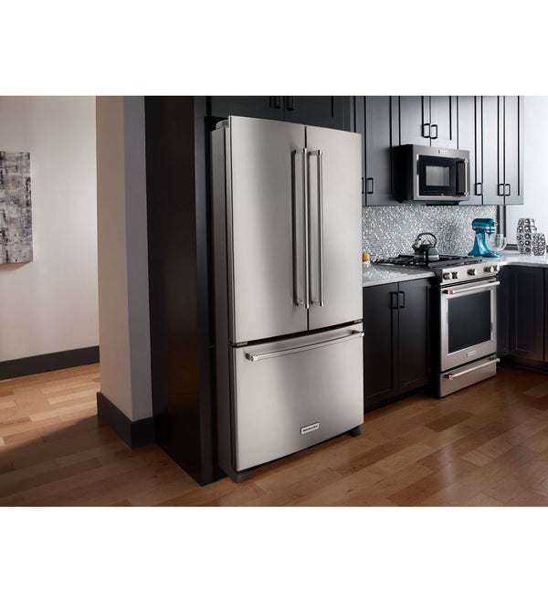KitchenAid Standard-Depth 25.2-cu ft 3 -Door French Door Refrigerator with Ice Maker with Water Dispenser ( Stainless steel ) ENERGY STAR Certified