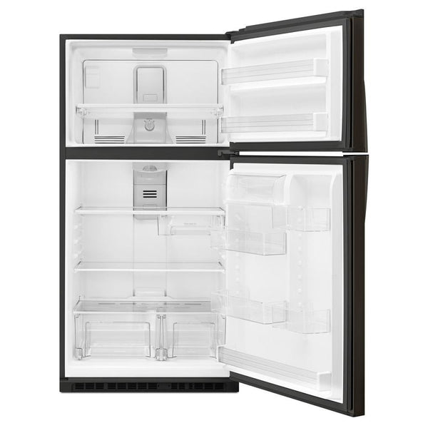 Whirlpool 21.3-cu ft Top-Freezer Refrigerator ( Fingerprint Resistant Black Stainless ) ENERGY STAR Certified
