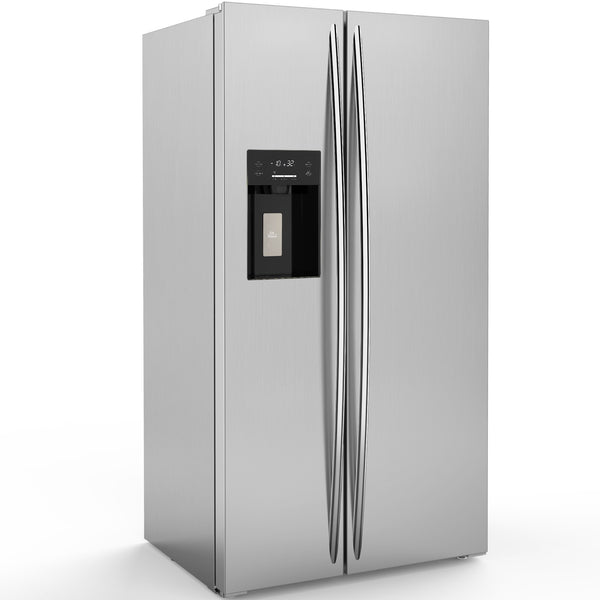 COWSAR 20.01-cu ft Counter-Depth Side-by-Side Refrigerator with Ice Maker ,Water and Ice Dispenser ( Silver )