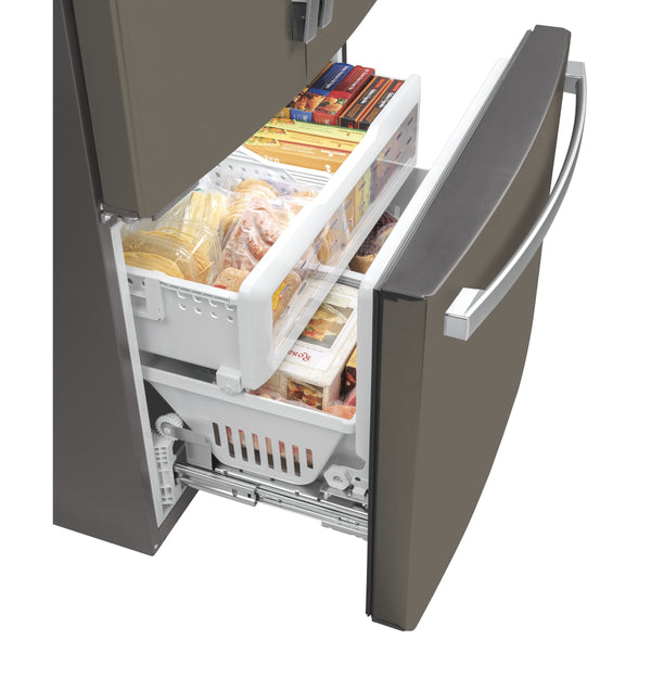 GE Counter-Depth 23.1-cu ft 3 -Door French Door Refrigerator with Ice Maker ( Slate ) ENERGY STAR Certified
