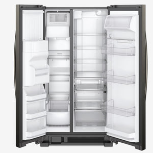 Whirlpool 24.5-cu ft Side-by-Side Refrigerator with Ice Maker ,Water and Ice Dispenser ( Fingerprint Resistant Black Stainless )