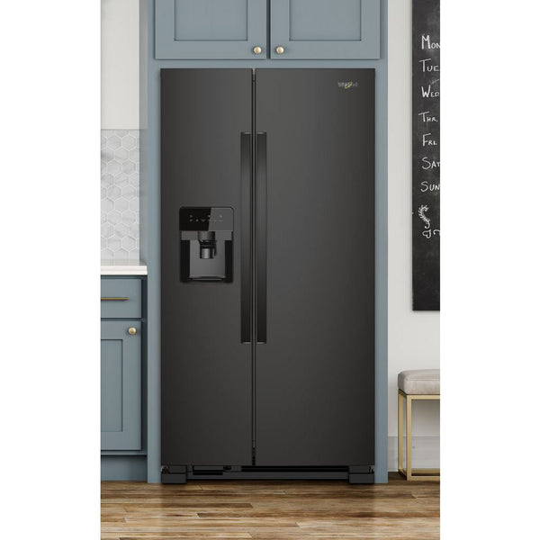 Whirlpool 21.4-cu ft Side-by-Side Refrigerator with Ice Maker ,Water and Ice Dispenser ( Black )
