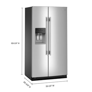 KitchenAid 20.85-cu ft Counter-Depth Side-by-Side Refrigerator with Ice Maker ,Water and Ice Dispenser ( Fingerprint Resistant Stainless Steel ) ENERGY STAR Certified