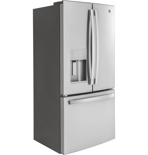 GE Counter-Depth 17.5-cu ft 3 -Door French Door Refrigerator with Ice Maker with Water and Ice Dispenser ( Stainless Steel ) ENERGY STAR Certified