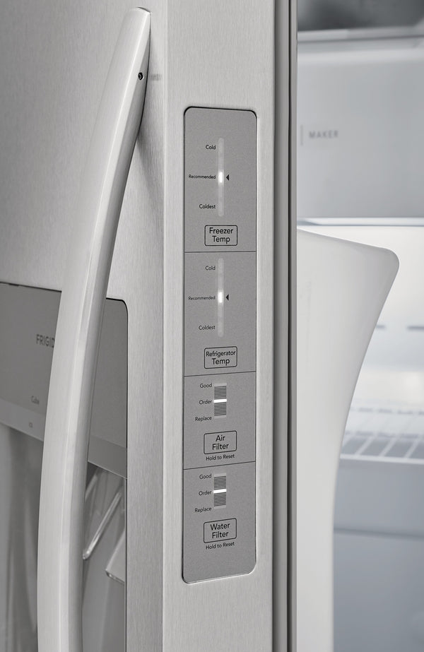 Frigidaire 22.3-cu ft Side-by-Side Refrigerator with Ice Maker ,Water and Ice Dispenser ( Stainless Steel ) ENERGY STAR Certified