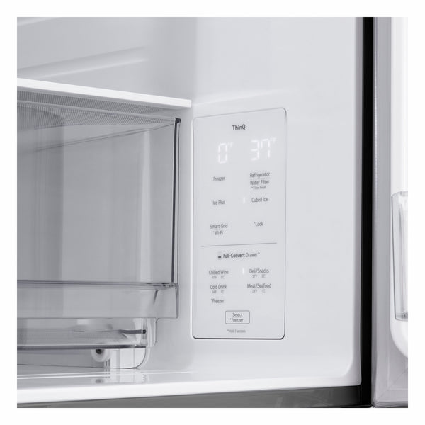 LG Counter-Depth 25.5-cu ft 4 -Door Smart Compatible French Door Refrigerator with Ice Maker with Water Dispenser ( PrintProof Stainless Steel ) ENERGY STAR Certified