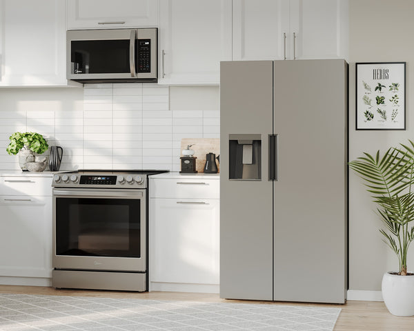 Midea 26.3-cu ft Side-by-Side Refrigerator with Ice Maker ,Water and Ice Dispenser ( Stainless steel )