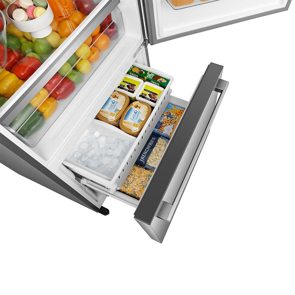 Hisense 17.2-cu ft Counter-Depth Bottom-Freezer Refrigerator with Ice Maker ( Fingerprint Resistant Stainless Steel ) ENERGY STAR Certified