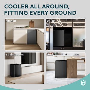 Euhomy 4.4-cu ft Built-In Mini Fridge with Freezer ( Black ) Garage Ready