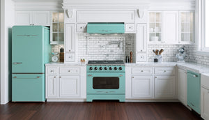 UNIQUE Classic Retro 17.7-cu ft Counter-Depth Bottom-Freezer Refrigerator with Ice Maker ( Ocean Mist Turquoise ) ENERGY STAR Certified