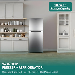 ConServ 10.1-cu ft Counter-Depth Top-Freezer Refrigerator ( Stainless Steel ) ENERGY STAR Certified