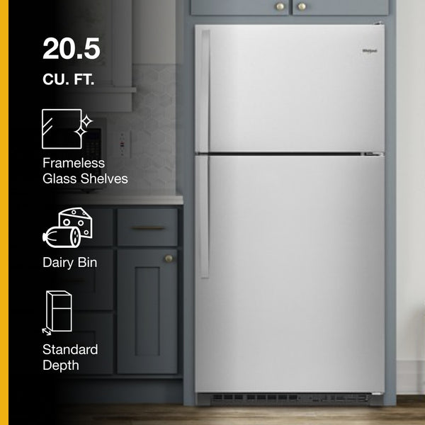 Whirlpool 20.5-cu ft Top-Freezer Refrigerator ( Fingerprint Resistant Stainless Steel )