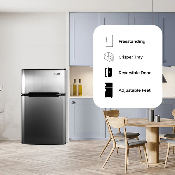 Equator Advanced Appliances 3.2-cu ft Mini Fridge with Freezer ( Stainless ) ENERGY STAR