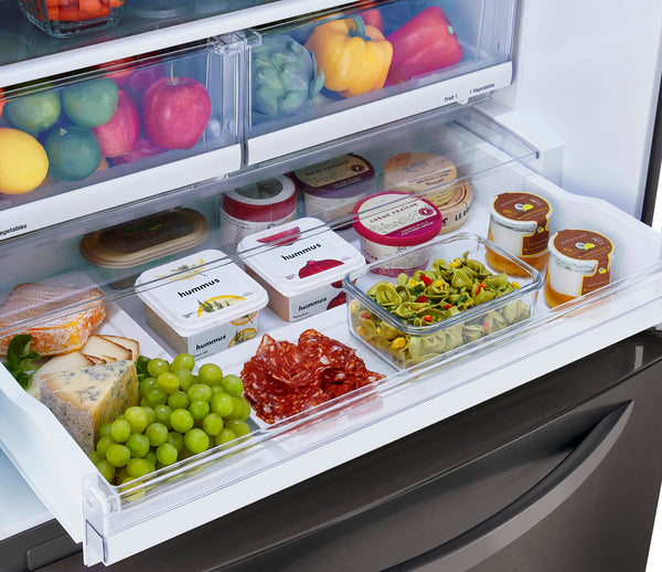 LG 25.5-cu ft Standard-Depth Bottom-Freezer Refrigerator with Ice Maker ( PrintProof Black Stainless Steel )