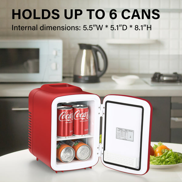 Mondawe 0.14-cu ft Mini Fridge ( Red )