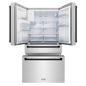 ZLINE KITCHEN & BATH Counter-Depth 21.6-cu ft 4 -Door French Door Refrigerator with Ice Maker with Water Dispenser ( Fingerprint Resistant Stainless Steel ) ENERGY STAR Certified