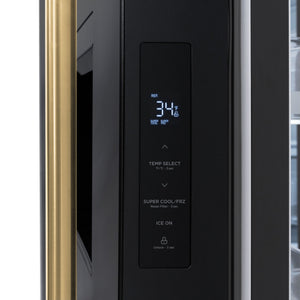 ZLINE KITCHEN & BATH Standard-Depth 28.9-cu ft 3 -Door French Door Refrigerator with Ice Maker with Water and Ice Dispenser ( Black Stainless Steel with Polished Gold Handle ) ENERGY STAR Certified