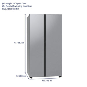 Samsung Bespoke Beverage Center 28-cu ft Side-by-Side Refrigerator Smart Compatible with Dual Ice Maker and Water Dispenser ( Stainless Steel ) ENERGY STAR Certified