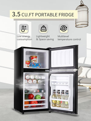 Runesay 3.5-cu ft with Freezer ( Black ) Garage Ready