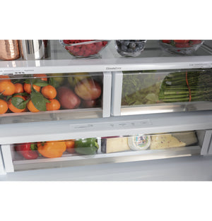 Cafe Counter-Depth 23.1-cu ft 3 -Door Smart Compatible French Door Refrigerator with Ice Maker with Water Dispenser ( Matte Black ) ENERGY STAR Certified
