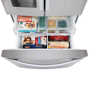 LG Standard-Depth 27.7-cu ft 3 -Door Smart Compatible French Door Refrigerator with Ice Maker with Water and Ice Dispenser ( Printproof Stainless Steel ) ENERGY STAR Certified