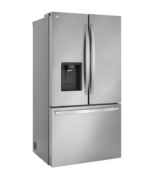 LG Counter-Depth MAX 25.5-cu ft 3 -Door Smart Compatible French Door Refrigerator with Dual Ice Maker with Water and Ice Dispenser ( PrintProof Stainless Steel ) ENERGY STAR Certified